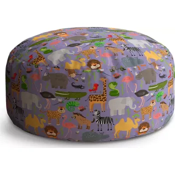 Taburet Sablio Taburet Circle Animované safari: 38x48 cm