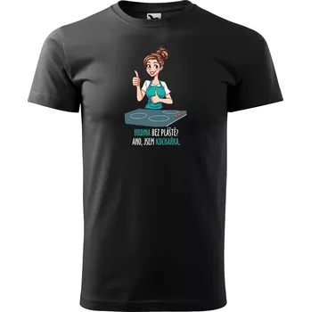 Pánské oblečení Sablio Tričko s potiskem Ano, jsem kuchařka - černé XL