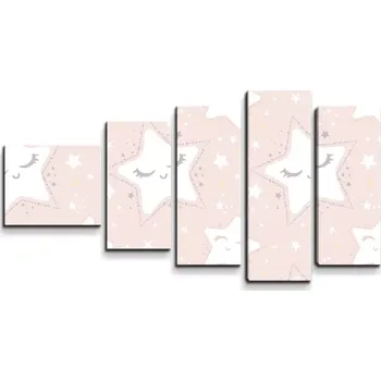 Obraz Sablio Obraz - 5-dílný Spící hvězdičky - 100x60 cm