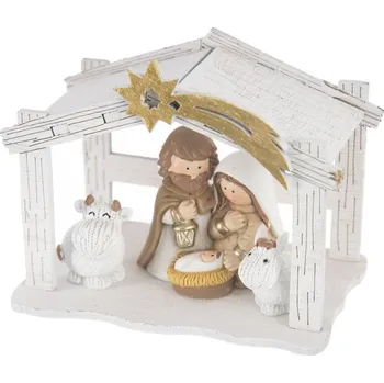 Betlém ORION 351850 dřevěná dekorace betlém bílý