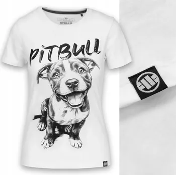 Dámské oblečení Dámské Tričko T-shirt dámský PITBULL "PUPPY" - bílé vel. XL