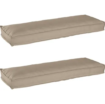 Podsedák vidaXL Sada polštářů na paletu 2 pcs Taupe 120 x 40 x 8 cm