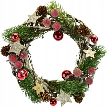 Věnec Věnec ratanový s orosenými jablíčky Ø25 cm