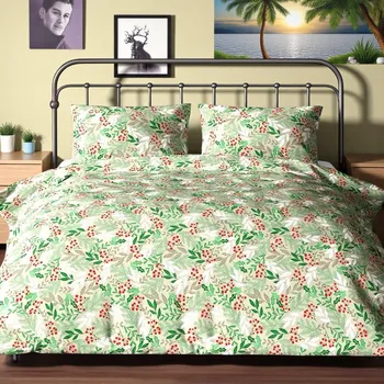 Povlečení Bavlněné povlečení BRES GREEN 2-dílna sada 140x200 cm