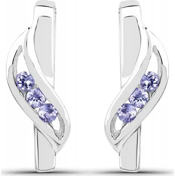Náušnice PĚKNÉ NÁUŠNICE Z PŘÍRODNÍHO TANZANITU STŘÍBRO O RYZOSTI 925