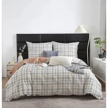 Povlečení POVLEČENÍ 140x200 + POVLEČENÍ NA POLŠTÁŘ 70x80 OBOUSTRANNÉ BAVLNĚNÝ SATÉN KOSTKA