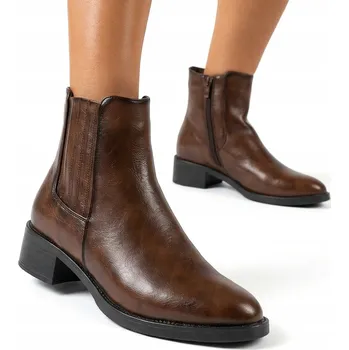 Dámská obuv Wojtyłko dámské kotníkové boty s plochým podpatkem velikost 40