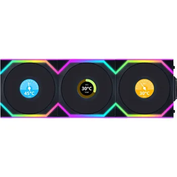 PC ventilátor Sada ventilátorů Lian Li UNI FAN SL Wireless LCD Black 3x120mm s ovladačem