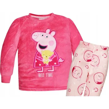 Dámské pyžamo Pyžamo pro dívku jako teplákovka, teplé, hebké, růžové, fleecové, s motivem prasátko Peppa, velikost 116 cm