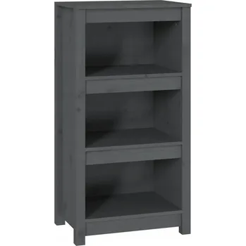 Knihovna VidaXL Regál na knihy, šedý, 50x35x97 cm, masivní