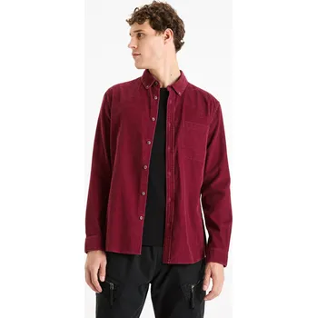 Celio Manšestrová košile Faduroy 1134949 Vínová S