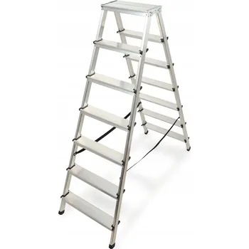 Žebřík KADAX ŽEBŘÍK DOMÁCÍ HLINÍKOVÝ ŽEBŘÍK 7 STUPŇOVÝ OBOUSTRANNÝ SKLÁDACÍ