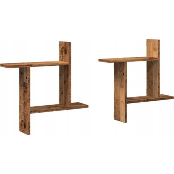 police Nástěnné police, 2 ks, staré dřevo, 50x12x50 cm