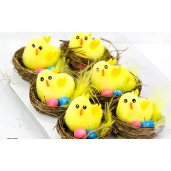 IP kamera Velikonoční dekorace 6 Ks. kuřátka v košíku 5428 Wie-0246