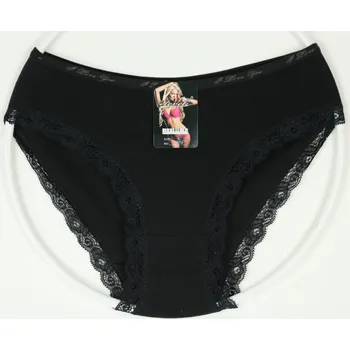 Kalhotky ELEVEK Bavlněné kalhotky s kraječkou K74 Velikost: XXL, Barva: černá