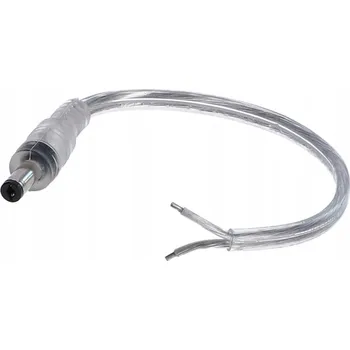 Bezpečnostní kamera DC konektor 5.5x2.1 s průhledným kabelem 15cm 18AWG