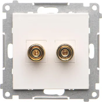 Elektrická zásuvka Zásuvka reproduktorová 1 násobná, Simon 55 TGL.01/111, bílá