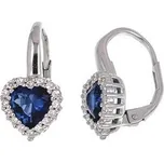 NB-3274 Stříbrné náušnice srdíčka se zirkony - srdce