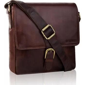 Sportovní taška Betlewski sportovní taška z pravé kůže, bez vzoru