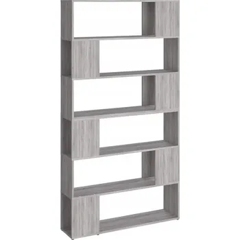 Knihovna Regál na knihy / dělicí stěna, šedý dub sonoma, 100x24x188 cm