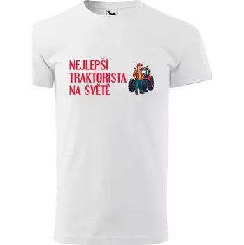 Pánské tričko Sablio Tričko s potiskem Nejlepší traktorista na světě - bílé S