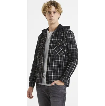 Pánská košile Celio Svrchní košile s kapucí Valines 1102692 Černá L