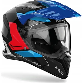 Helma na motorku PŘILBA AIROH BANDIT TUNE MODRÁ/ČERVENÁ LESKLÁ XL