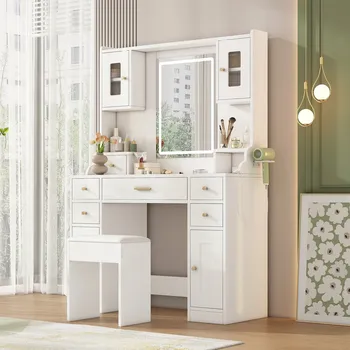 Toaletní stolek Toaletní Stolek Arhatreya bílý 40 x 152 x 105 cm