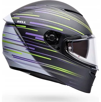 Helma na motorku MOTOCYKLOVÁ PŘILBA BELL LITHIUM VELO MATNÁ PERLEŤOVÁ ČERNÁ ŽLUTÁ (XS)