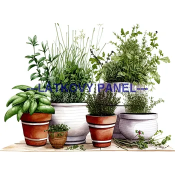 Látkový panel - Bylinky - BY-12 Velikost: 15x15cm, Materiál: Kočárkovina