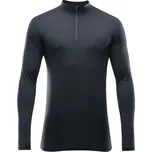 Pánské merino triko se zipem DEVOLD Breeze Merino 150 Zip Neck Man, Black - L