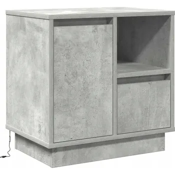Noční stolek Noční stolek s LED Šedý Beton 50x34.5x50 cm