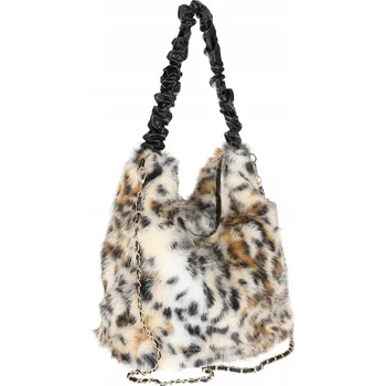 Kabelka Dámská kabelka přes rameno z umělé kožešiny, italská značka XY2503, panterka