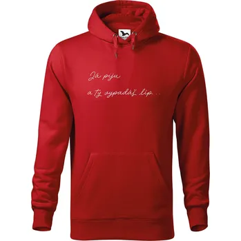 Pánská mikina DOBRÝ TRIKO Pánská mikina s potiskem Já piju Velikost pánské mikiny: XL, Barva: Červená