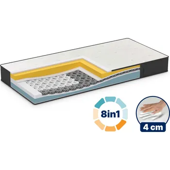 Matrace Matrace Dormeo iMemory S+ Silver Deluxe 22 cm. 8 úrovní tvrdosti, 4 cm paměťové pěny, oceněná technologie Octaspring®, 3 zóny, oboustranné jádro, paměťová pěna, stříbrná vlákna 120x200 cm