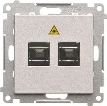 Elektrická zásuvka Zásuvka optická 2 násobná SC/APC, Simon 55 TGS2.01/143, hliníková