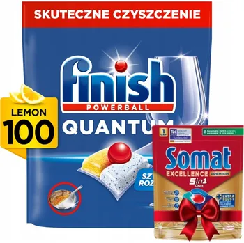 Přípravek do myčky Finish Quantum Tablety do myčky nádobí Lemon 100 ks + Dárek