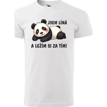 Sablio Tričko s potiskem Jsem líná a ležím si za tím - bílé 3XL