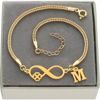 Náramek Zlatý náramek nekonečno linie života PÍSMENO KRABIČKA STŘÍBRO 925