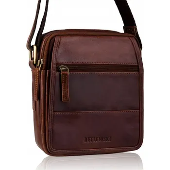 Betlewski pánská kožená taška vintage kapsa klopa přes rameno