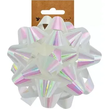 Stuha Maják Rozeta 13x7x13 cm metalická bílá samolep.