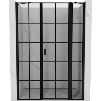 Sprchové dveře MEXEN/S - Mist sprchové dveře křídlové pravé 125, černá dekor, černá 8A4-125-001-70-77-P