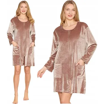 Dámské noční prádlo Dámský velurový ŽUPAN ŽUPAN na zip, ranní, teplý, elegantní, XL-XXL
