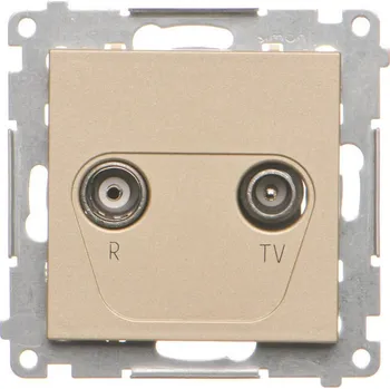 Elektrická zásuvka Zásuvka anténní R+TV koncová oddělená, 1x vstup: 5÷862 MHz, Simon 55 TAK.01/144, champagne metalizovaná