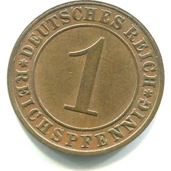 NĚMECKO. 1 Reichspfennig 1927/E.