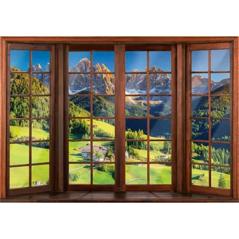Fototapeta Fototapeta OKNO 3D Hory Výhled Alpy Příroda 368x254