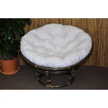 Papasan Ratanový papasan 115 cm hnědý - polstr bílý