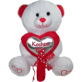 plyšák PLYŠÁK MEDVÍDEK BÍLÝ SE SRDCEM MILUJI TĚ 30 CM VALENTÝN
