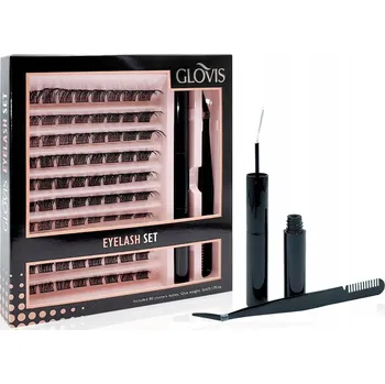 Umělé řasy GLOVIS Lepené Řasy Umělé Prodloužené Řasy + Příslušenství Lepidlo