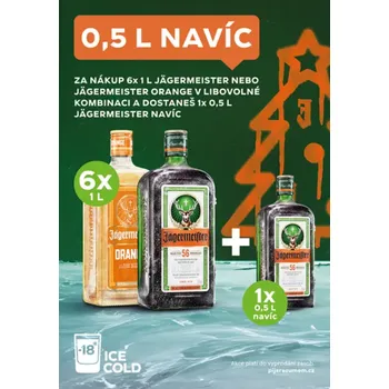 Likér Jagermeister 6x1l + Jagermeister 0,5l zdarma